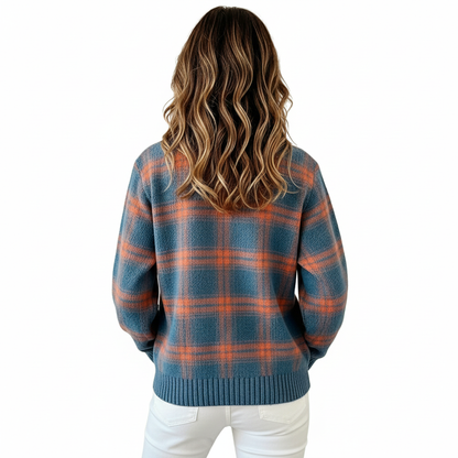 Plaid Originals Buttoned Cotton Cardigan Sweater