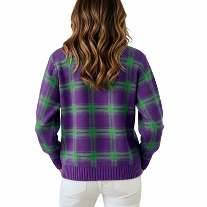 Plaid Originals Buttoned Cotton Cardigan Sweater