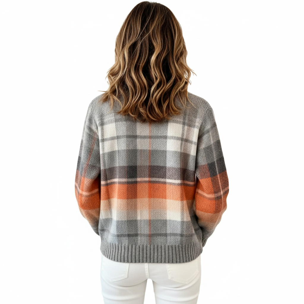 Plaid Originals Buttoned Cotton Cardigan Sweater
