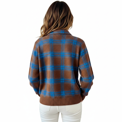 Plaid Originals Buttoned Cotton Cardigan Sweater