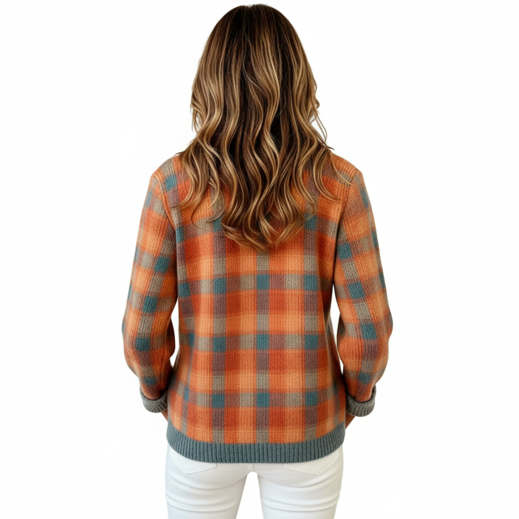 Plaid Originals Buttoned Cotton Cardigan Sweater
