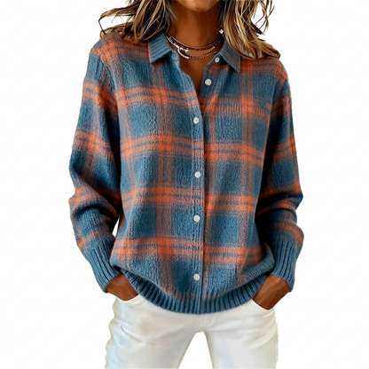 Plaid Originals Buttoned Cotton Cardigan Sweater