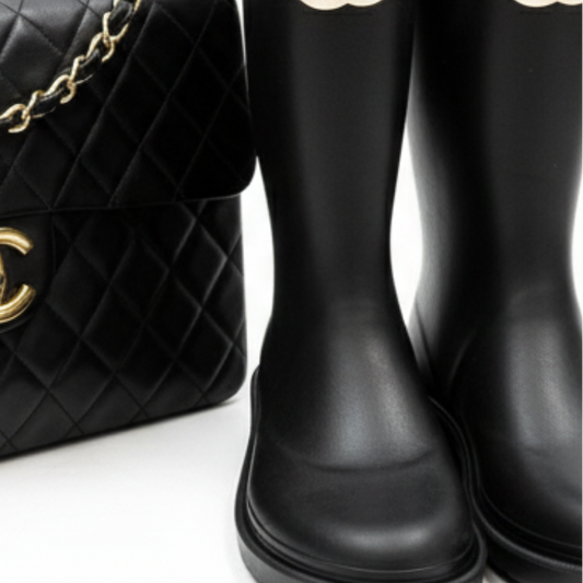 Rainboots & Classic Flap Bag Set